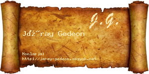 Járay Gedeon névjegykártya